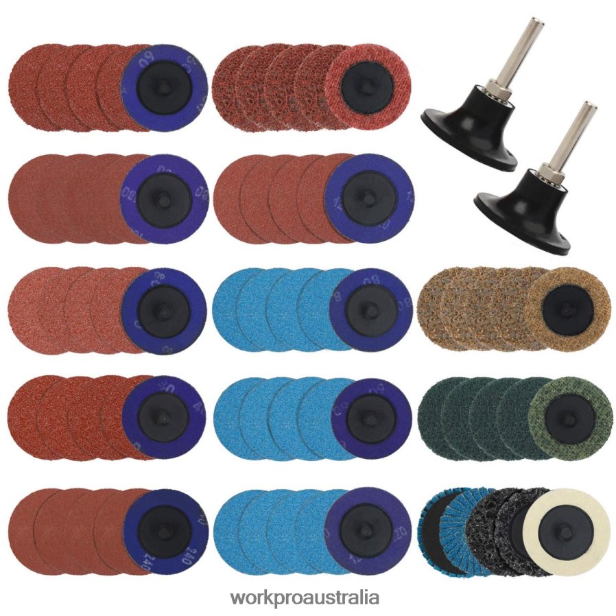 WORKPRO 101 Pcs Sanding Discs Set 2 inch Discs with 1/4 inch Holder D4R0VT193 Tool Useful