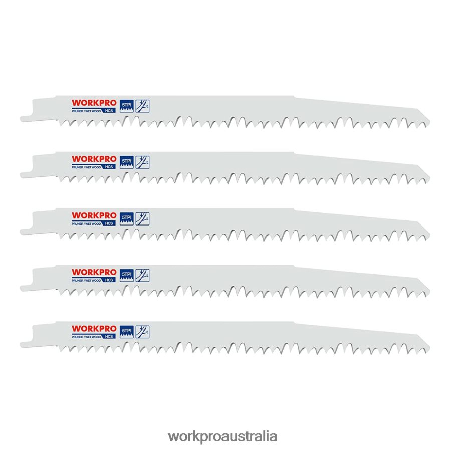 WORKPRO 5 Pcs 9-Inch Wood Pruning Reciprocating Saw Blade Set D4R0VT208 Tool Helpful