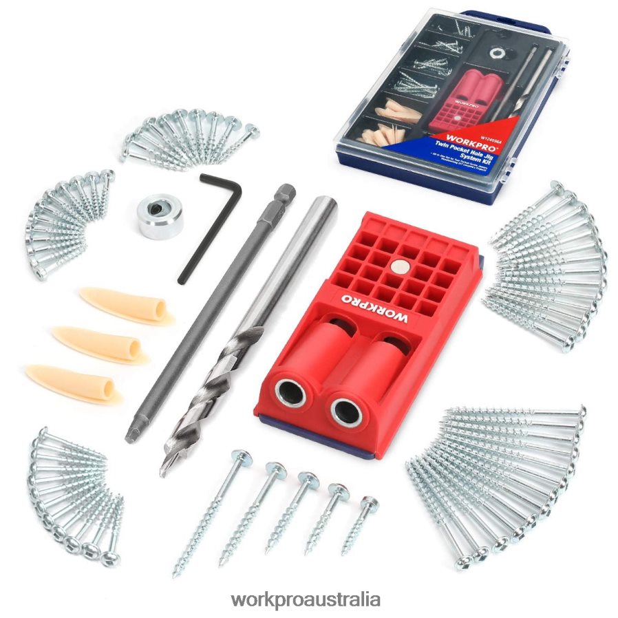 WORKPRO Plastic Plugs Coarse Square Driver Screws Pocket Hole Jig Kit D4R0VT201 Tool Morden
